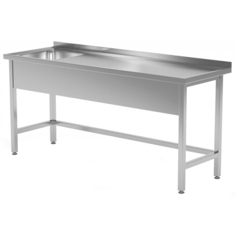 Stół ze zlewem wzmocniony bez półki - komora po lewej 1500x600x850 Stół ze zlewem wzmocniony bez półki - komora po lewej 1500x600x850