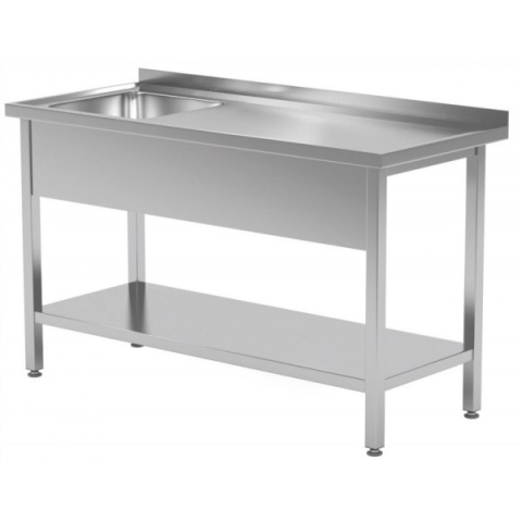 Stół ze zlewem, półka-komora po prawej 2300x600x850 Stół ze zlewem, półka-komora po prawej 2300x600x850